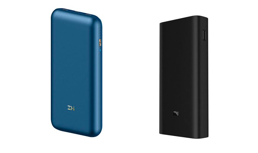Пауэрбанки для зарядки ноутбуков и техники Xiaomi Mi Power Bank 3 Pro (20000 mAh) и ZMI 10 Power Bank Pro 65W QB823 (20000 mAh)