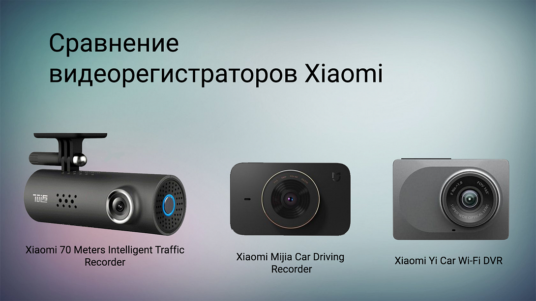 Сравним самые популярные видеорегистраторы Xiaomi - 70 Meters Intelligent Traffic Recorder, MiJia Car Driving Recorder Camera и  Yi Car WiFi DVR